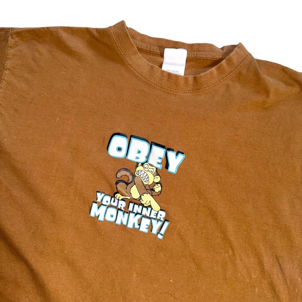 Funko Obey “your inner monkey” graphic brown T-shirt XL streetwear - Picture 2 of 8